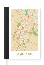 Notitieboek - Schrijfboek - Stadskaart - Alkmaar - Vintage - Notitieboekje klein - A5 formaat - Schrijfblok - Plattegrond