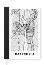 Notitieboek - Schrijfboek - Stadskaart - Maastricht - Grijs - Wit - Notitieboekje klein - A5 formaat - Schrijfblok - Plattegrond