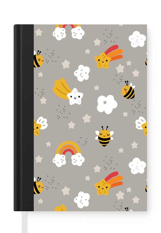 Carnet - Cahier - Motifs - Arc-en-ciel - Abeille - Carnet - Format A5 - Bloc-notes
