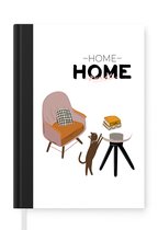 Notitieboek - Schrijfboek - Spreuken - Quotes - 'Home sweet home'. - Notitieboekje klein - A5 formaat - Schrijfblok