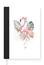 Notitieboek - Schrijfboek - Planten - Flamingo - Bloemen - Notitieboekje klein - A5 formaat - Schrijfblok
