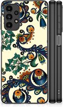 Telefoonhoesje met Naam Geschikt voor Samsung Galaxy A13 4G Hoesje maken met Zwarte rand Barok Flower