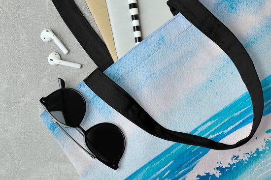 Sac Bandoulière - Sac Plage - Shopper Golf - Mer - Aquarelle - 40x40 cm - Sac Coton