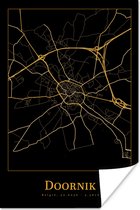 Poster Carte - Tournai - Or - Zwart - 120x180 cm XXL