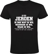 Jeroen Heren t-shirt | verjaardagkado | verjaardag kado | grappig | jarig | cadeau | Zwart