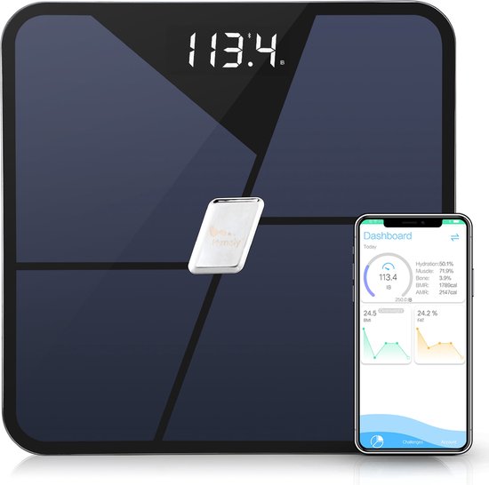 Himaly Body Fat Scale Bluetooth Weegschaal voor Lichaamsvet LCD