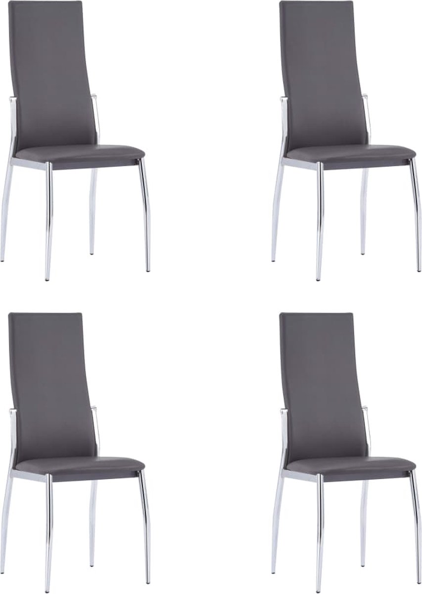 Medina Eetkamerstoelen 4 st kunstleer grijs