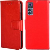 Mobigear Telefoonhoesje geschikt voor TCL 30 Plus Hoesje | Mobigear Wallet Bookcase Portemonnee | Pasjeshouder voor 3 Pasjes | Telefoonhoesje voor Pinpas / OV Kaart / Rijbewijs - Rood