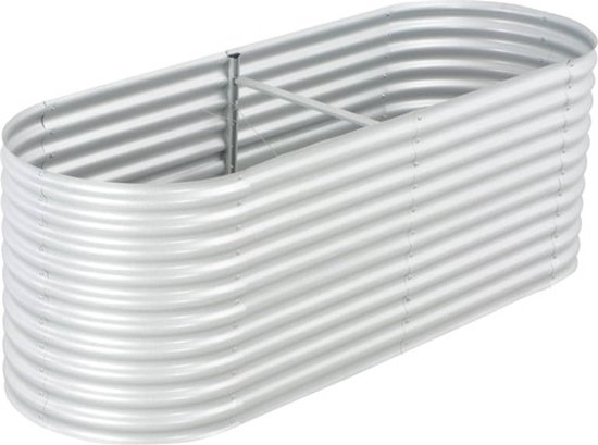 vidaXL Jardinière de jardin en acier - Galvanisé - 240 x 80 x 81 cm - Argent - Pot de fleur