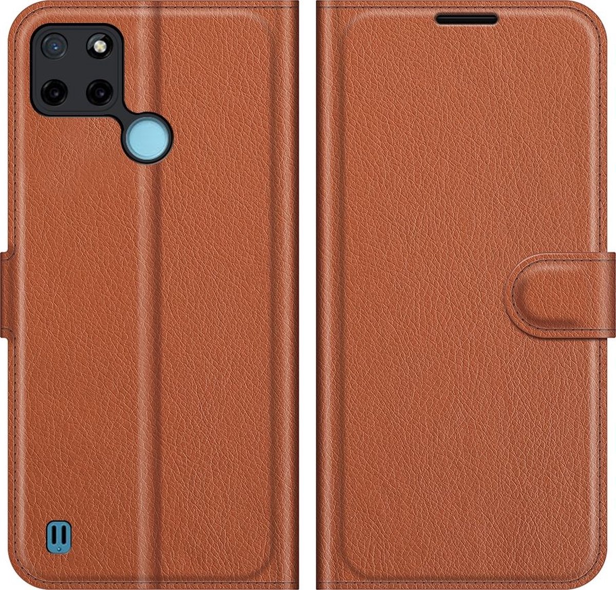 Mobigear Telefoonhoesje geschikt voor Realme C25Y Hoesje | Mobigear Classic Bookcase Portemonnee | Pasjeshouder voor 3 Pasjes | Telefoonhoesje voor Pinpas / OV Kaart / Rijbewijs - Bruin