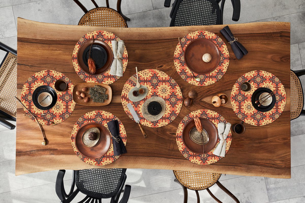 Ronde placemats - Onderlegger - Placemats rond - Mandala - Bohemian - Design - 10 stuks