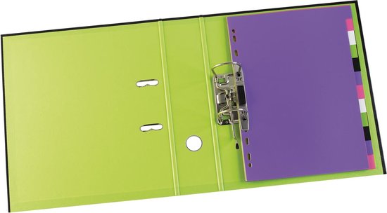 OXFORD MyColour tabbladen, formaat A4, uit gekleurde PP, 11-gaatsperforatie, 12 tabs 20 stuks