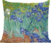 Sierkussens - Kussentjes Woonkamer - 45x45 cm - De Irissen - Schilderij van Vincent van Gogh