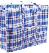 Trousse de toilette/sac shopping/sac de rangement/sac oreiller imprimé bleu - 80 x 70 x 30 - Jumbo shopper