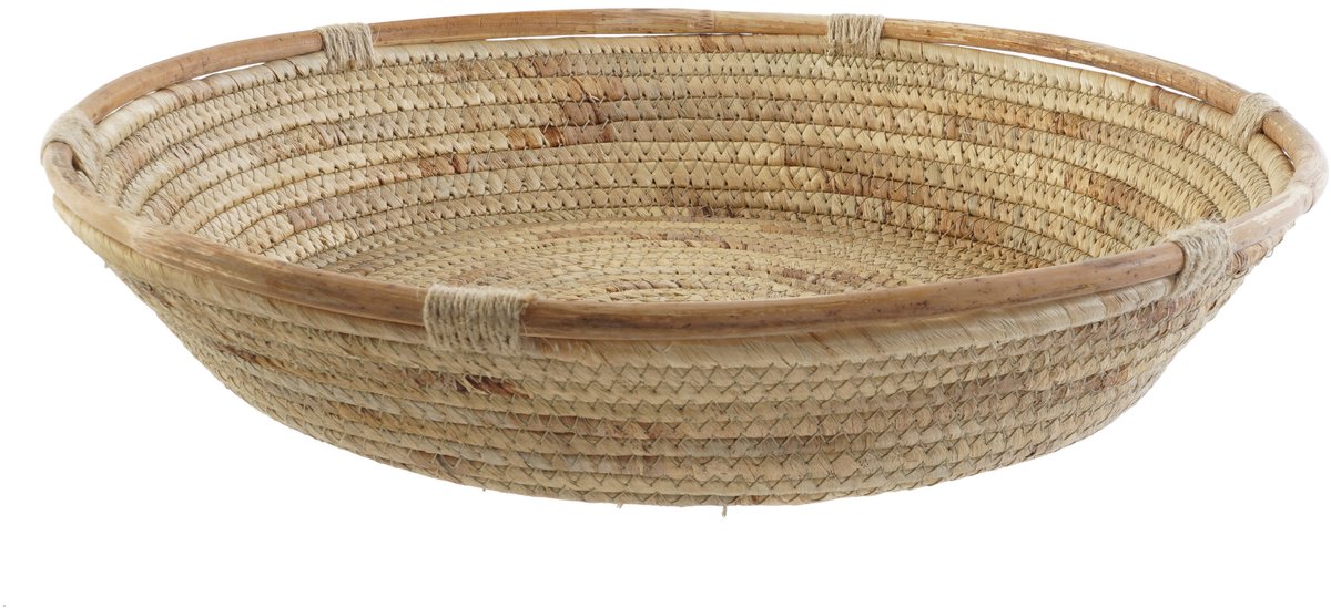 Fruitschaal - bruin - 42 x 42 cm - rieten - fruitmand - serveerschaal - groot