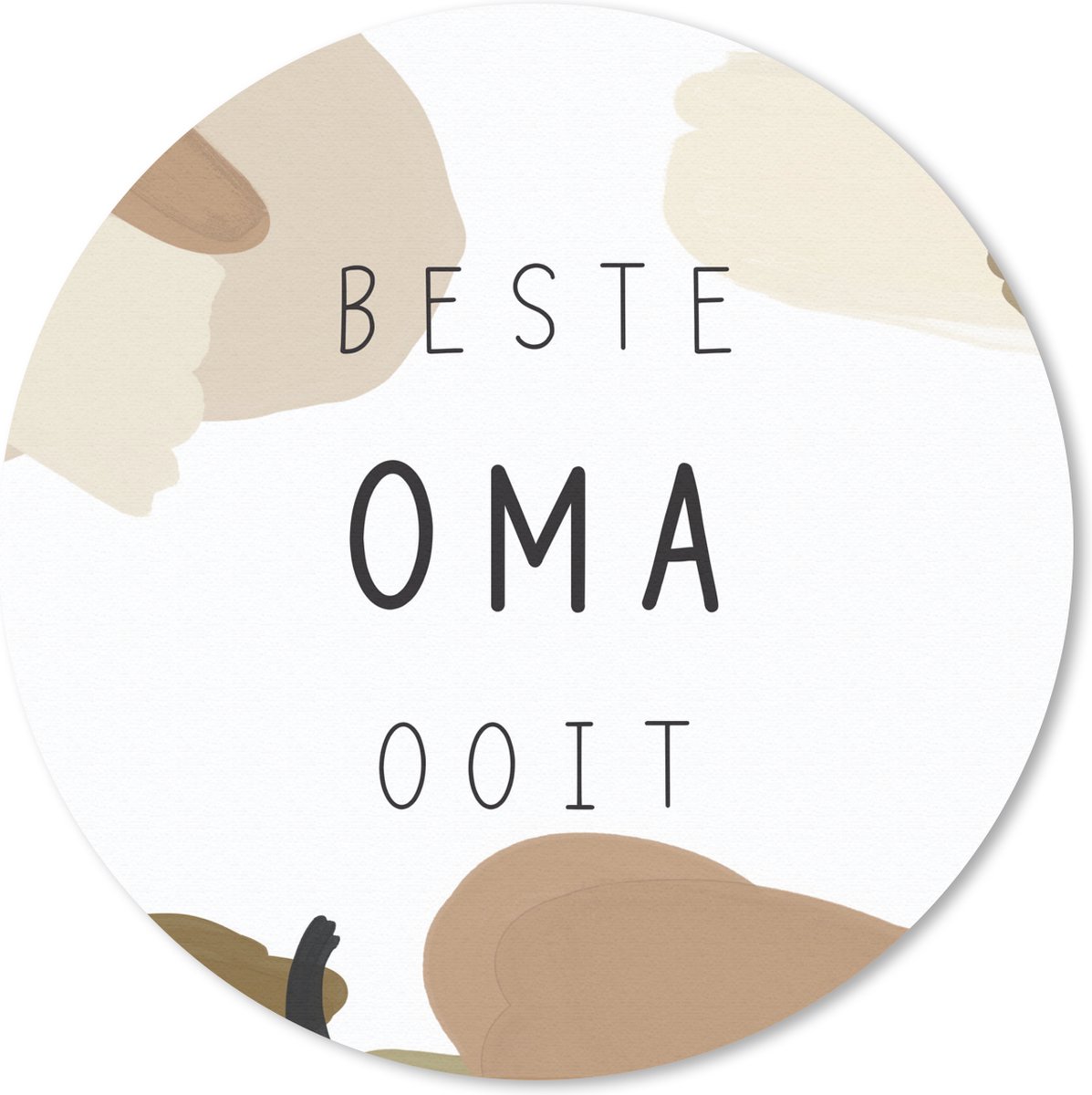 Muismat rond 50x50 cm - Mousepad Spreuken - Beste oma ooit - Quotes - Oma - Ronde muismatten