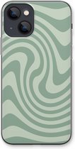 Case Company® - Hoesje geschikt voor iPhone 13 hoesje - Swirl Groen - Soft Cover Telefoonhoesje - Bescherming aan alle Kanten en Schermrand
