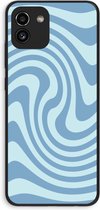 Case Company® - Hoesje geschikt voor Samsung Galaxy A03 hoesje - Swirl Blauw - Soft Cover Telefoonhoesje - Bescherming aan alle Kanten en Schermrand