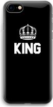 Case Company® - Hoesje geschikt voor iPhone SE 2020 hoesje - King zwart - Soft Cover Telefoonhoesje - Bescherming aan alle Kanten en Schermrand