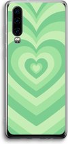 Case Company® - Hoesje geschikt voor Huawei P30 hoesje - Hart Groen - Soft Cover Telefoonhoesje - Bescherming aan alle Kanten en Schermrand
