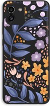 Case Company® - Hoesje geschikt voor Samsung Galaxy A03 hoesje - Flowers with blue leaves - Soft Cover Telefoonhoesje - Bescherming aan alle Kanten en Schermrand