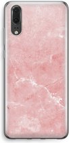 Case Company® - Hoesje geschikt voor Huawei P20 hoesje - Roze marmer - Soft Cover Telefoonhoesje - Bescherming aan alle Kanten en Schermrand