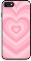 Case Company® - Hoesje geschikt voor iPhone 8 hoesje - Hart Roos - Biologisch Afbreekbaar Telefoonhoesje - Bescherming alle Kanten en Schermrand