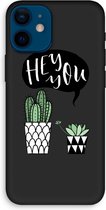 Case Company® - Hoesje geschikt voor iPhone 12 mini hoesje - Hey you cactus - Biologisch Afbreekbaar Telefoonhoesje - Bescherming alle Kanten en Schermrand
