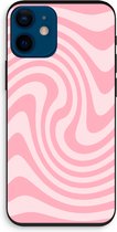 Case Company® - Coque pour iPhone 12 mini - Swirl Rose - Protection de téléphone biodégradable - Tous les côtés et protection des bords de l'écran