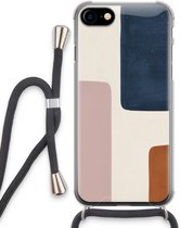 Case Company® - Hoesje met koord geschikt voor iPhone SE 2020 hoesje met Koord - Geo #5 - Telefoonhoesje met Zwart Koord - Extra Bescherming aan alle Kanten en Over de Schermrand