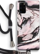 Case Company® - Hoesje met koord geschikt voor Samsung Galaxy S20 Plus hoesje met Koord - Roze stroom - Telefoonhoesje met Zwart Koord - Bescherming aan alle Kanten en Over de Schermrand