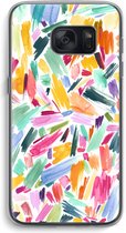 Case Company® - Hoesje geschikt voor Samsung Galaxy S7 hoesje - Watercolor Brushstrokes - Soft Cover Telefoonhoesje - Bescherming aan alle Kanten en Schermrand