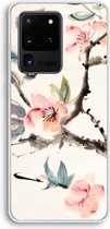Case Company® - Hoesje geschikt voor Samsung Galaxy S20 Ultra hoesje - Japanse bloemen - Soft Cover Telefoonhoesje - Bescherming aan alle Kanten en Schermrand