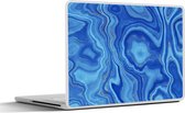 Laptop sticker - 17.3 inch - Blauw - Agaat geode - Stenen - Marmer - 40x30cm - Laptopstickers - Laptop skin - Cover