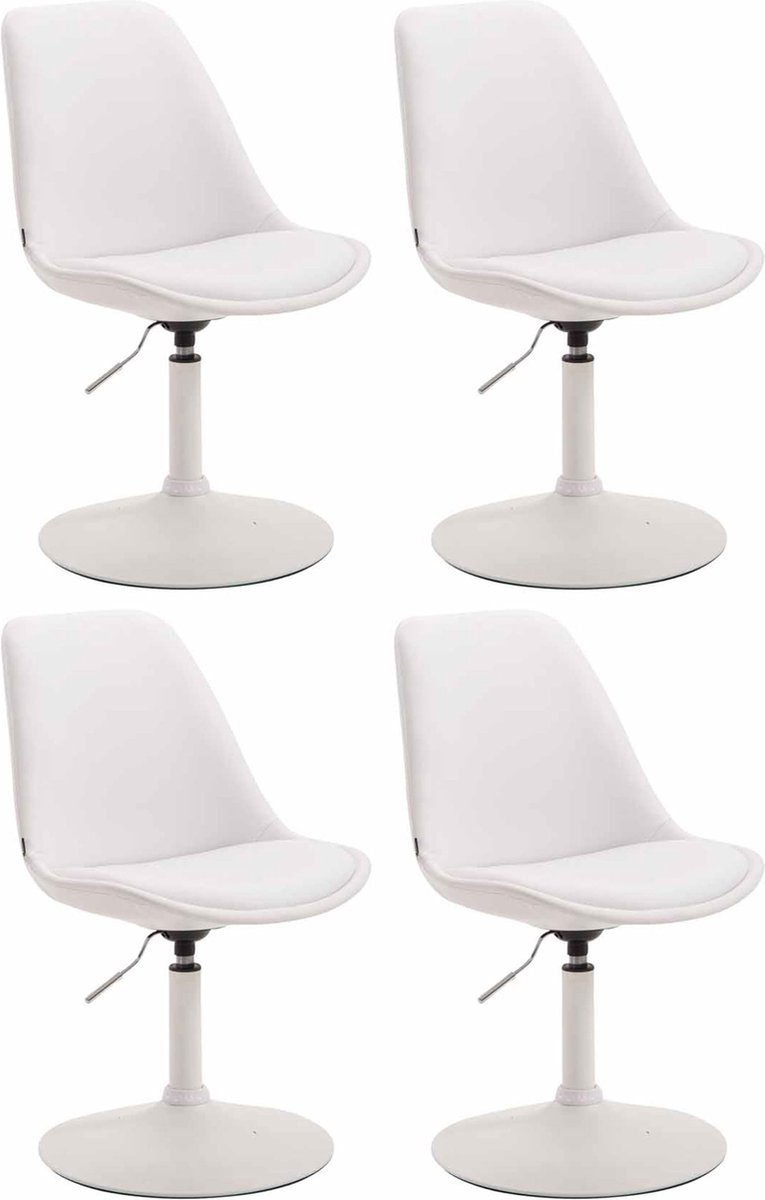 CLP Maverick Set van 4 Eetkamerstoelen - Kunstleer wit wit