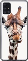 Geschikt voor Samsung Galaxy A52 5G hoesje - Jongens - Giraffe - Dieren - Kop - Portret - Kind - Meisjes - Siliconen Telefoonhoesje