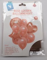 Ballonnenset rosé goud - 10 stuks met lint