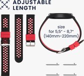 kwmobile 2x armband geschikt voor Fossil Gen 6 Men's Smartwatch - Bandjes voor fitnesstracker in zwart / grijs / zwart / rood