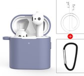 By Qubix Xiaomi Air - 3 in 1 siliconen hoesje - Anti-lost Rope + Bevestigingsclip - Licht paars