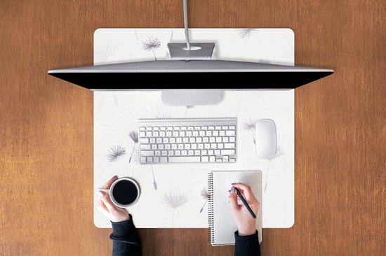 Muismat XXL 80x80 cm - Bureau onderlegger - Bureau mat Design - Paardenbloem - Bloemen - Bureaumat - Gaming mousepad xl - Bureaulegger groot - Computer deskmat