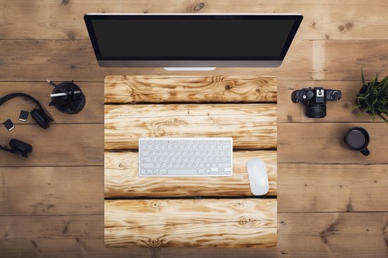 Tapis de souris XXL - Sous-main - Tapis de bureau - Vintage - Bois - Etagère - Design - 60x60 cm - Tapis de souris XXL