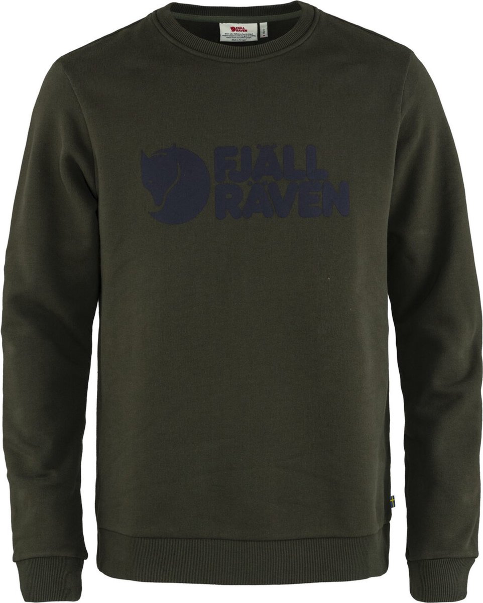 Fjallraven Fjällräven Logo Sweater M Heren Outdoortrui Deep Forest