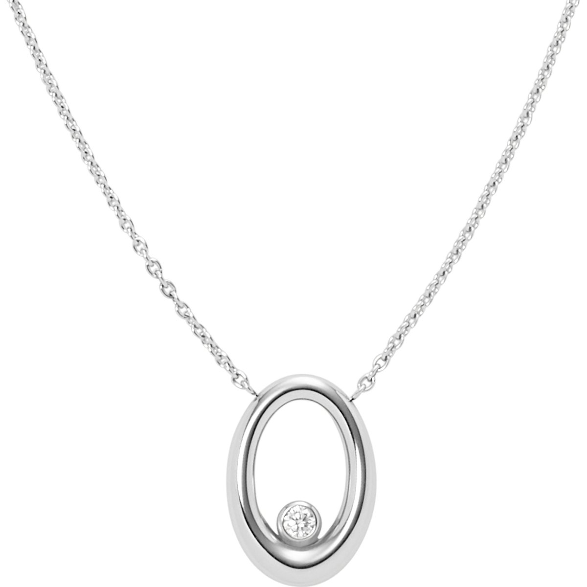 Skagen Dames Stainless Steel Glass Stone ketting One Size 88072375
