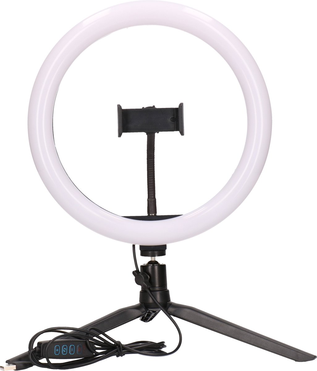 Ringlamp LED met tripod en telefoonhouder