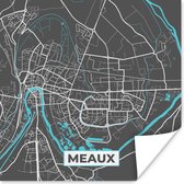 Poster Frankrijk – Plattegrond – Kaart – Meaux – Stadskaart - 50x50 cm