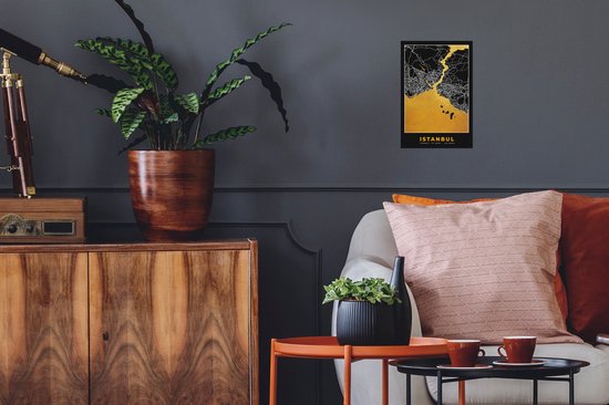 Poster Istanbul - Carte - Or - Plan de la ville - Carte - 20x30 cm