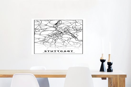 Affiche Stuttgart - Plan de la ville - Plan d'étage - Carte - 60x40 cm