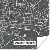 Poster Vincennes - Stadskaart - Plattegrond - Frankrijk - Kaart - 50x50 cm