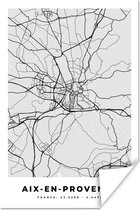 Affiche Plan - Carte - Plan de ville - France - Aix-en- Provence - 20x30 cm