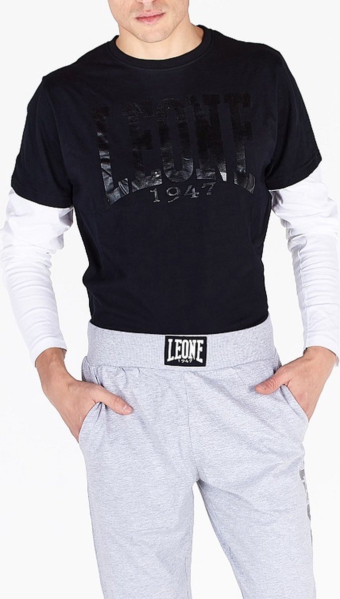 Leone T-Shirt Lange Mouw Zwart/Wit Small